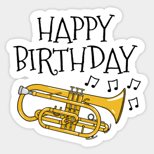 Cornet Happy Birthday Cornetist Brass Musician Sticker